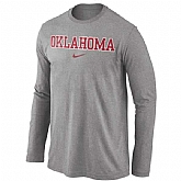 Oklahoma Sooners Nike Wordmark Long Sleeve WEM T-Shirt - Dark Gray,baseball caps,new era cap wholesale,wholesale hats